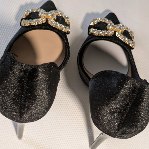 BIG TREE BRUSHED VELVET POINTED TOE STILETTO STYLE HEEL SIZE 8 1/2 - Picture 4 of 7